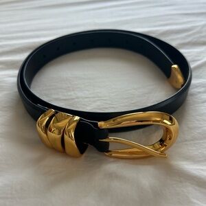 Madewell Triple Metal Keeper Belt in True Black, Size Small, LIKE NEW